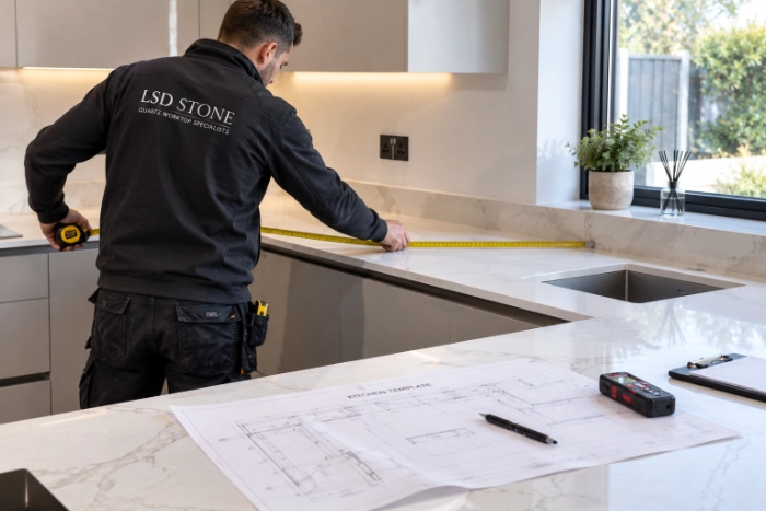 Precise kitchen worktop measurement