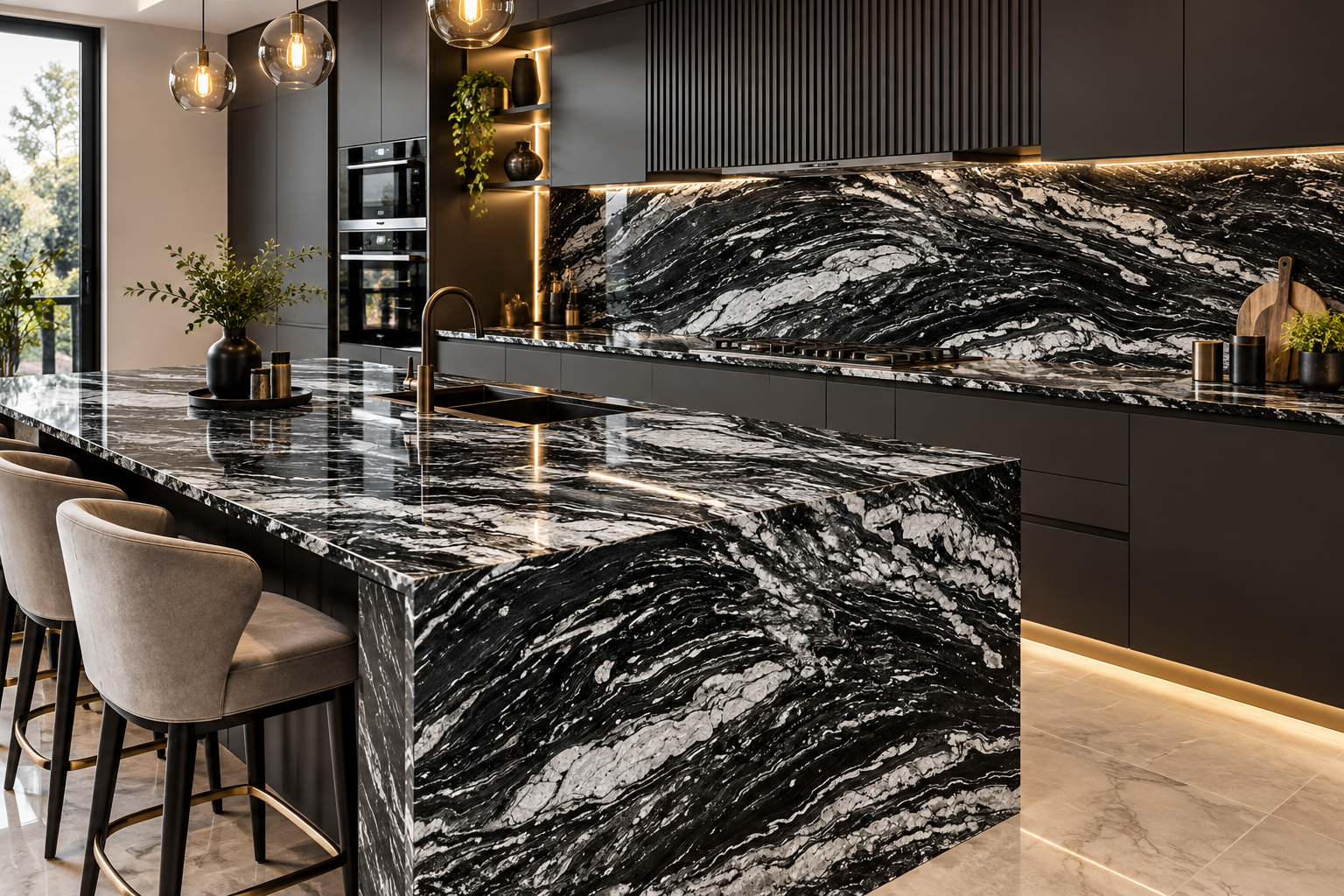 Image 1 of Explosion Black Quartzite