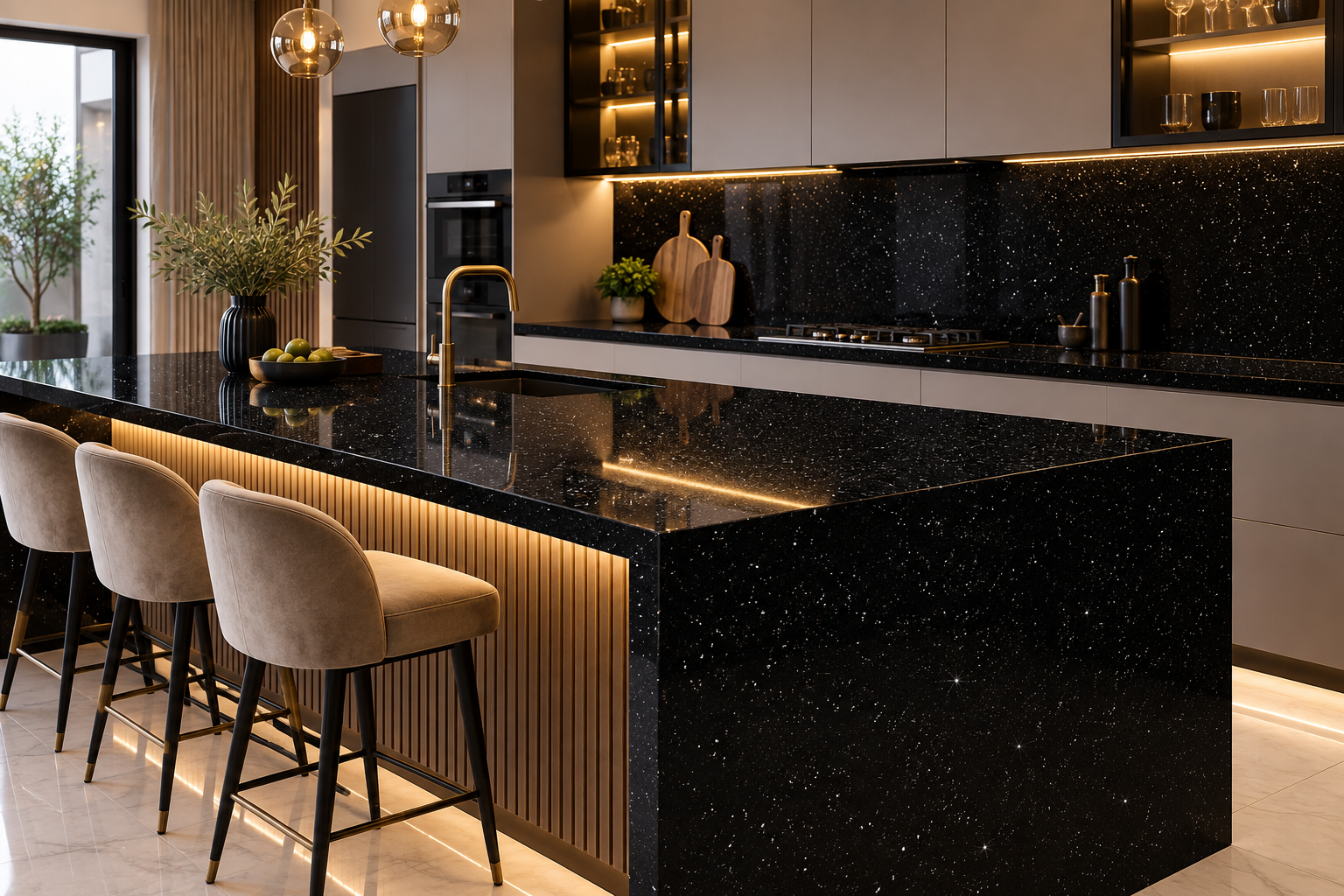 Image 1 of Black Galaxy Granite