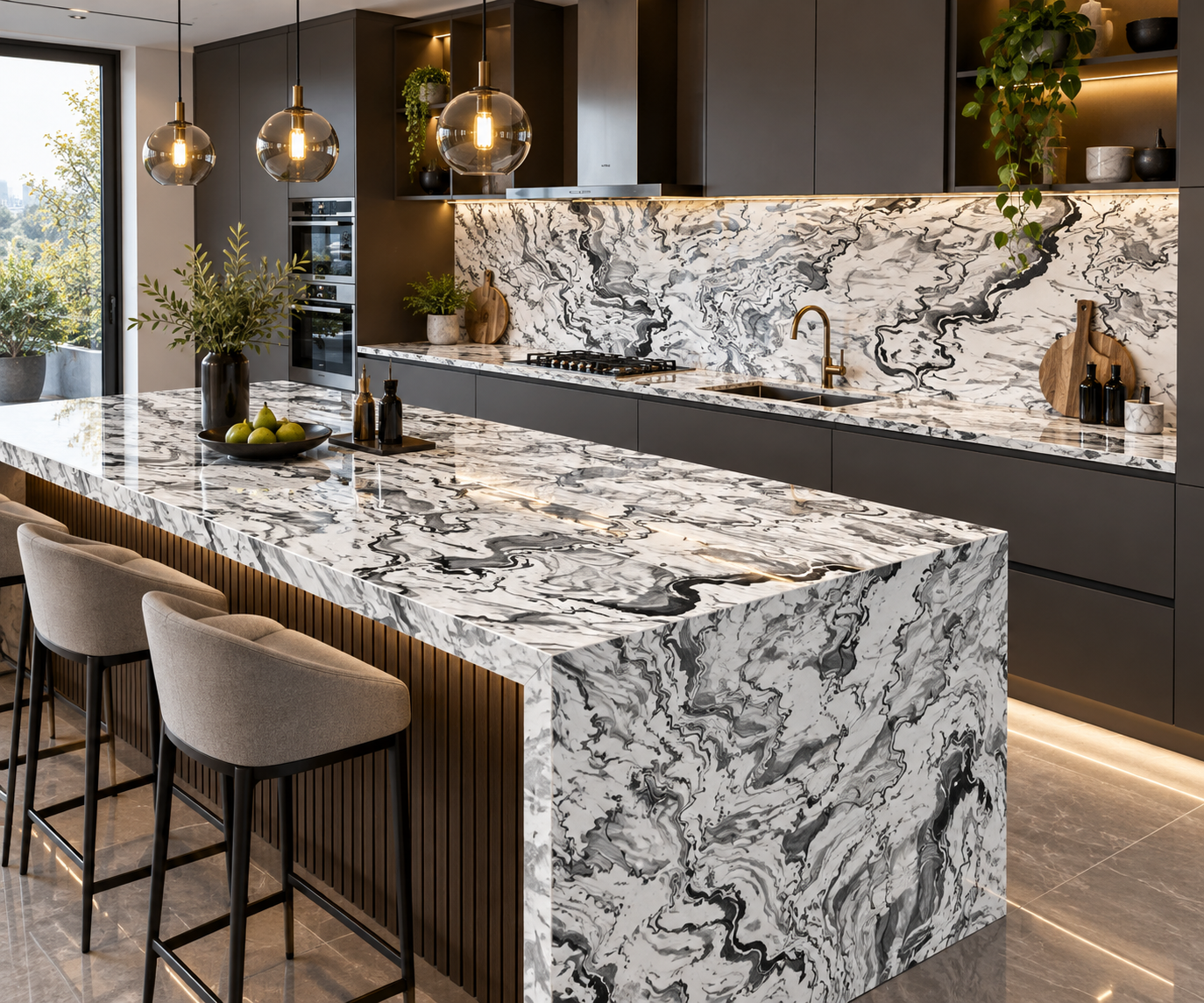 Image 1 of White Picasso Marble