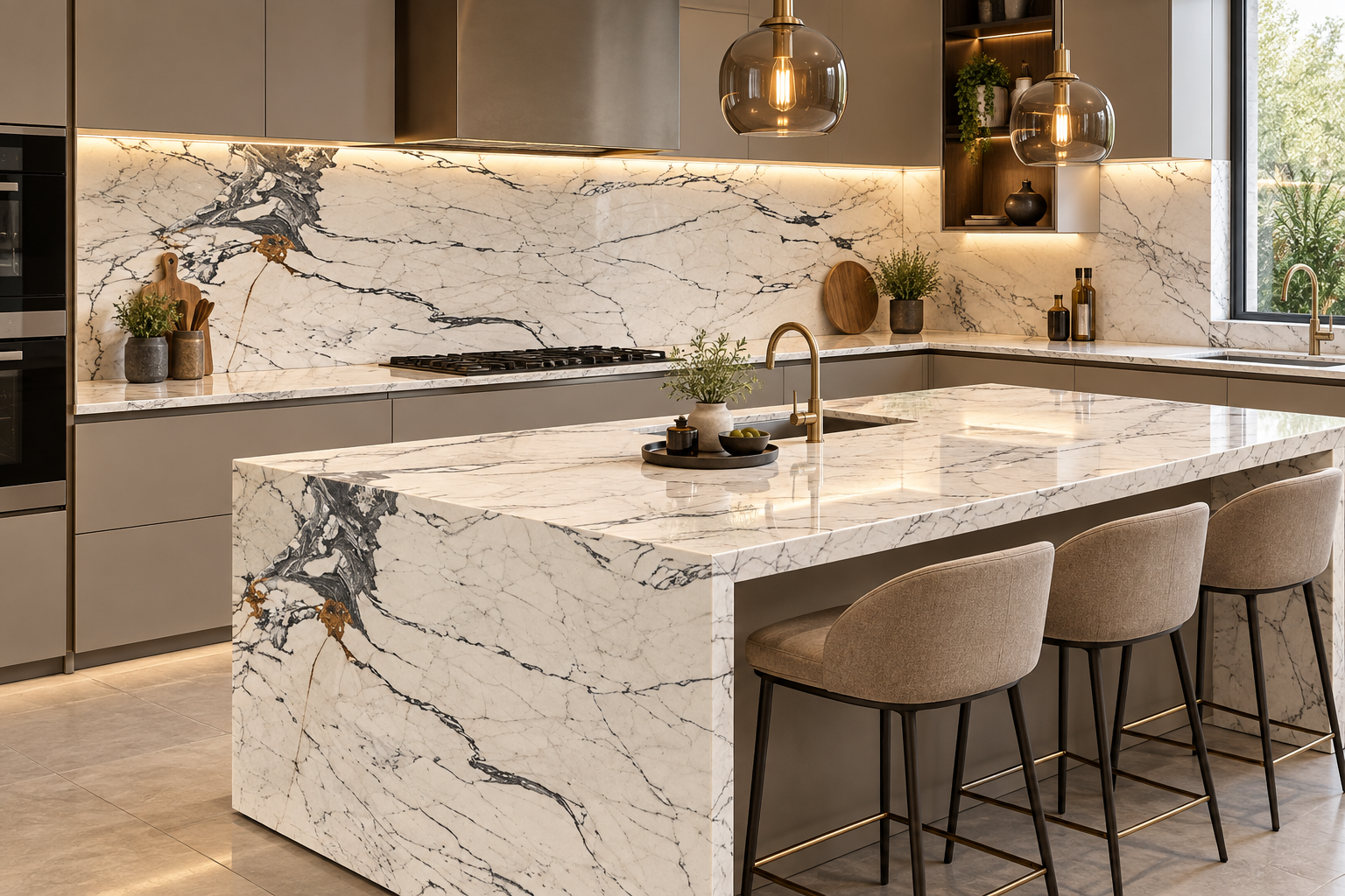 Image 1 of Statuario Paonazzo Marble