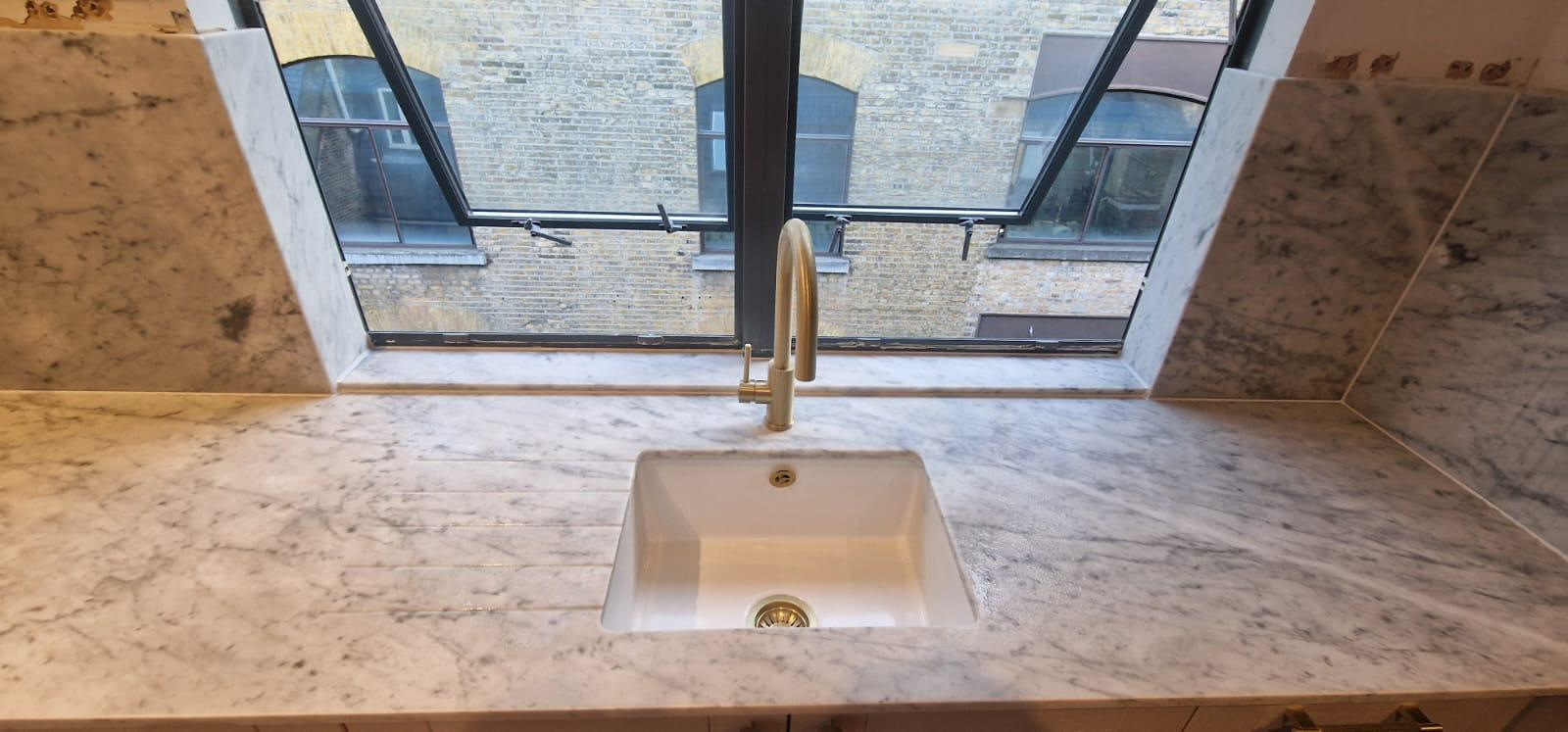 Marble Carrara honed